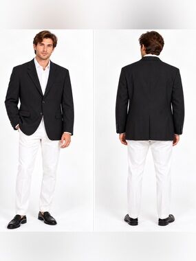 Blazer $259 New 52R Bert Pulitzer Men Black Classic Fit
